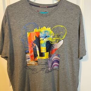 Robert Graham heather gray graphic / embroidered skulls tee sz XL